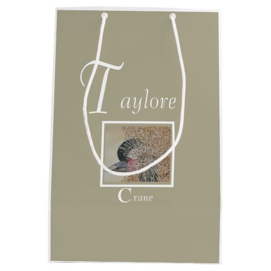 Fun African Crane Medium Cadeauzakje (Achterkant)