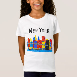 Fun, afspeelse illustratie van Manhattan Skyline T-shirt