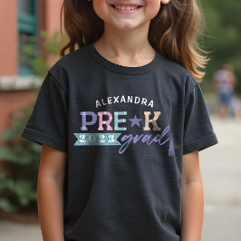 Fun Afstudeerder Colorful Personalized Pre-K Klass Tri-Blend Shirt
