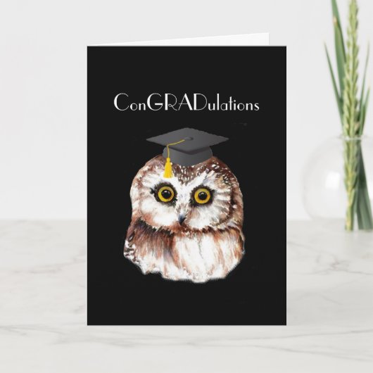 Fun Afstuderen feliciteert Cute Wise Owl Humor Kaart (Voorkant)