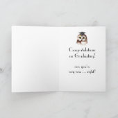 Fun Afstuderen feliciteert Cute Wise Owl Humor Kaart (Binnen)