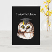 Fun Afstuderen feliciteert Cute Wise Owl Humor Kaart (Gele Bloem)