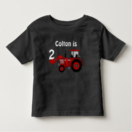 Fun "Age" en "Name" Red Tractor Birthday Kinder Shirts