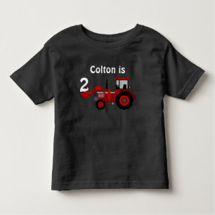 Fun "Age" en "Name" Red Tractor Birthday Kinder Shirts