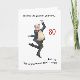 Fun Age-specific 80th Birthday Card voor een Man Kaart