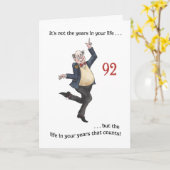 Fun Age-specific 92nd Birthday Card for a Man Kaart (Gele Bloem)