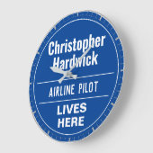 Fun Airline Pilot Wall Plaque Style Grote Klok (Hoek)