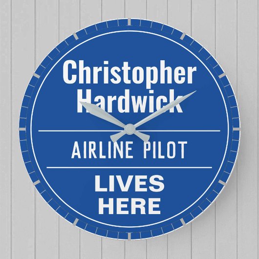 Fun Airline Pilot Wall Plaque Style Grote Klok
