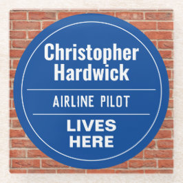 Fun Airline Pilot Wall Plaque Style Onderzetter Glazen Onderzetter