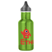 Fun alien genaamd groene oranje kinderen waterfles  (Links)