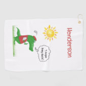 Fun Alligator Golfer Golf Towel Golfhanddoek (Horizontaal)