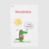 Fun Alligator Golfer Golf Towel Golfhanddoek (Voorkant)