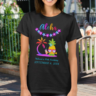 Fun Aloha Tropical Luau Birthday Party T-Shirt