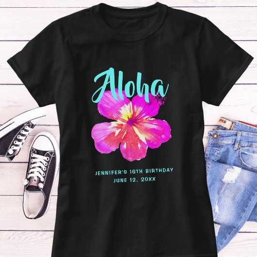 Fun Aloha Tropische Verjaardags Luau Feest T-shirt