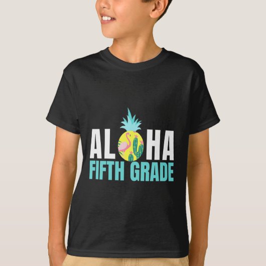 Fun Aloha vijfde klas terug naar school Kinder doc T-shirt (Voorkant)