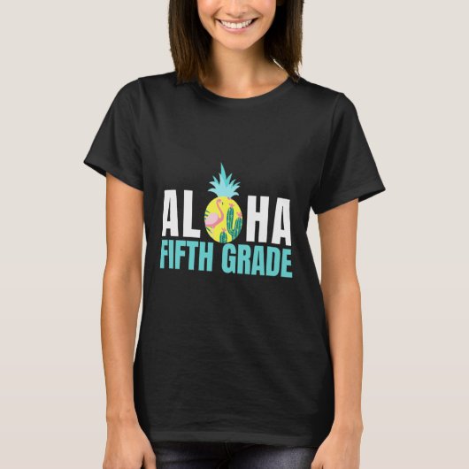 Fun Aloha vijfde klas terug naar school Kinder doc T-shirt (Voorkant)