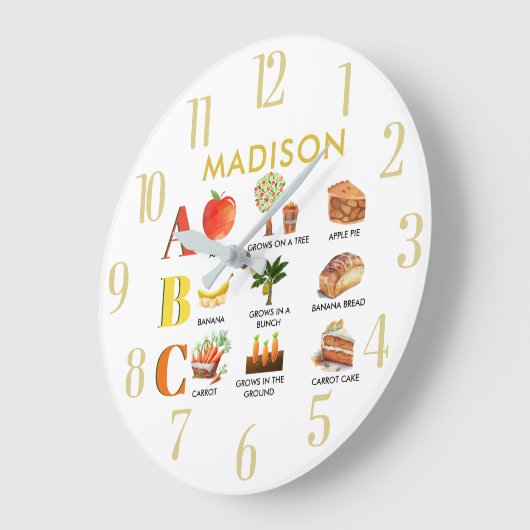 Fun Alphabet ABC's gepersonaliseerde naam Grote Klok (Hoek)