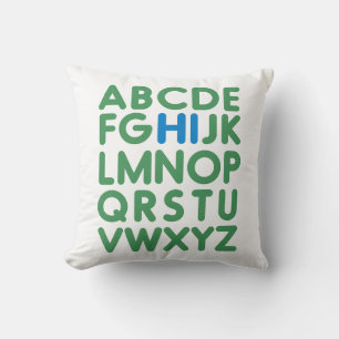 Fun Alphabet Typografie Simple Green Blue Kussen