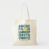 Fun Alphabet Typografie Speciaal bibliotheekboek Tote Bag (Voorkant)