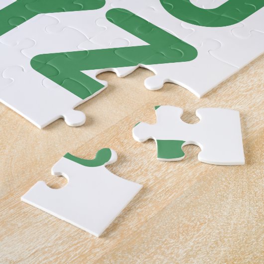 Fun Alphabet Typography Simple Green Blue Legpuzzel (Zijkant)