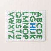 Fun Alphabet Typography Simple Green Blue Legpuzzel (Horizontaal)