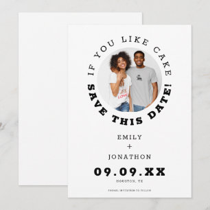 Fun als u van de Casual Foto van de CakeSparen de  Save The Date