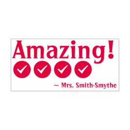 Fun "Amazing!" Onderwijsassistent Rubberstempel Zelfinktende Stempel