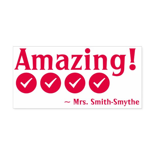 Fun "Amazing!" Onderwijsassistent Rubberstempel Zelfinktende Stempel (Design)