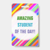 Fun "AMAZING STUDENT VAN DE DAG!" Badge (Achterkant)