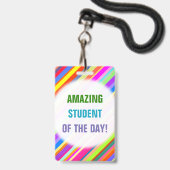 Fun "AMAZING STUDENT VAN DE DAG!" Badge (Achterkant met lanyard)