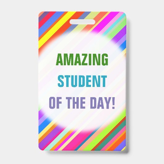 Fun "AMAZING STUDENT VAN DE DAG!" Badge (Voorzijde)