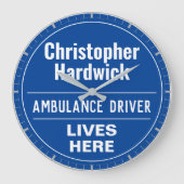 Fun Ambulance Driver Wall Plaque Style Grote Klok (Voorkant)