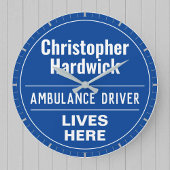 Fun Ambulance Driver Wall Plaque Style Grote Klok