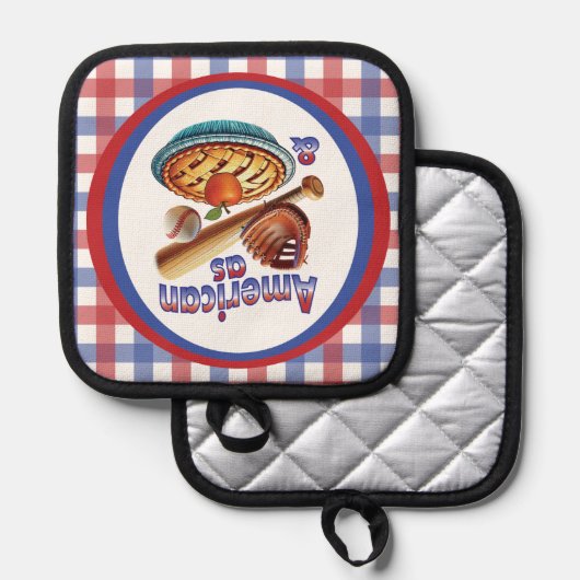Fun American as Baseball & Apple Pie  Pannenlap (Voorkant / Achterkant)