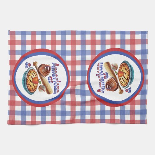 Fun American as Baseball & Apple Pie  Theedoek (Horizontaal)