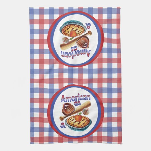 Fun American as Baseball & Apple Pie  Theedoek (Verticaal)