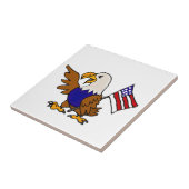Fun American Eagle Holding Flag Art Tegeltje (Zijkant)