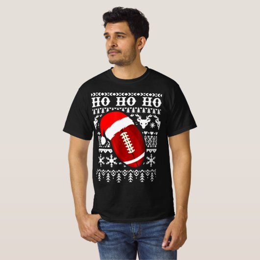 Fun American Football Ugly kerstboys XMAS T-shirt (Voorkant volledig)