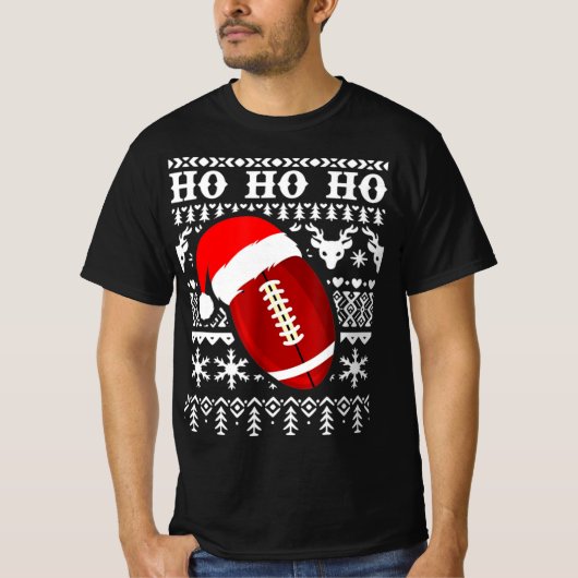 Fun American Football Ugly kerstboys XMAS T-shirt (Voorkant)