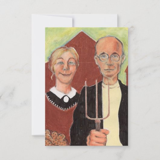 FUN ~ American Gothic Jubileum Party Invitation Kaart (Achterkant)