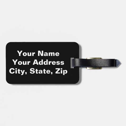 Fun American Pirate Skull Custom Name and Address Bagagelabel (Achterkant horizontaal)