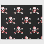 Fun American Pirate Skull op Black Cadeaupapier (Vlak)