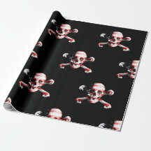 Fun American Pirate Skull op Black