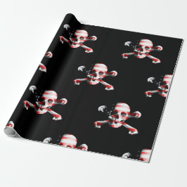Fun American Pirate Skull op Black Cadeaupapier