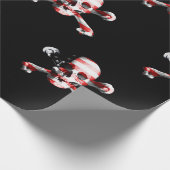 Fun American Pirate Skull op Black Cadeaupapier (Hoek)