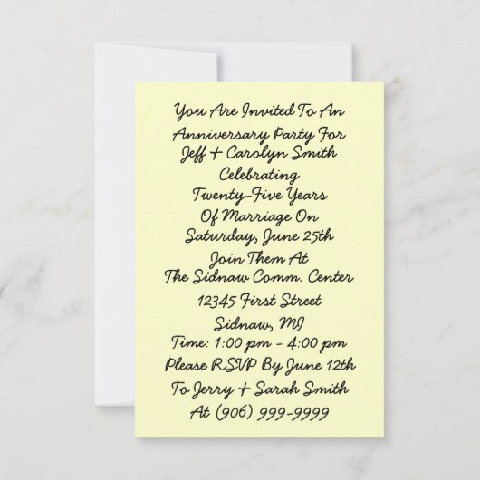 FUN ~ Amerikaanse Gothic Jubileumfeest Uitnodiging (Achterkant)