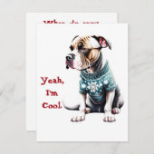 Fun AmStaff Ugly Christmas Sweater Christmas Kaart (Voorkant / Achterkant)