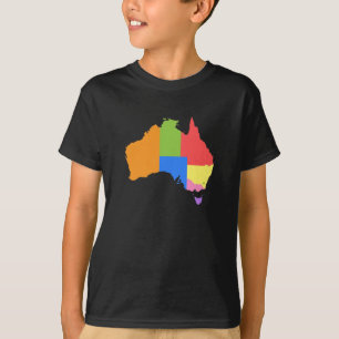 Fun and Colorful Rainbow Map of Australia T-shirt