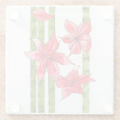 FUN AND FABULOUS POINSETTA CHRSITMAS COASTER GLAZEN ONDERZETTER (Achterkant)
