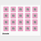 Fun and Fancy Pink Snowflake QR Code Vierkante Sticker (Vel)
